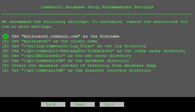 Installing the Production CommServe Host on Linux (26)