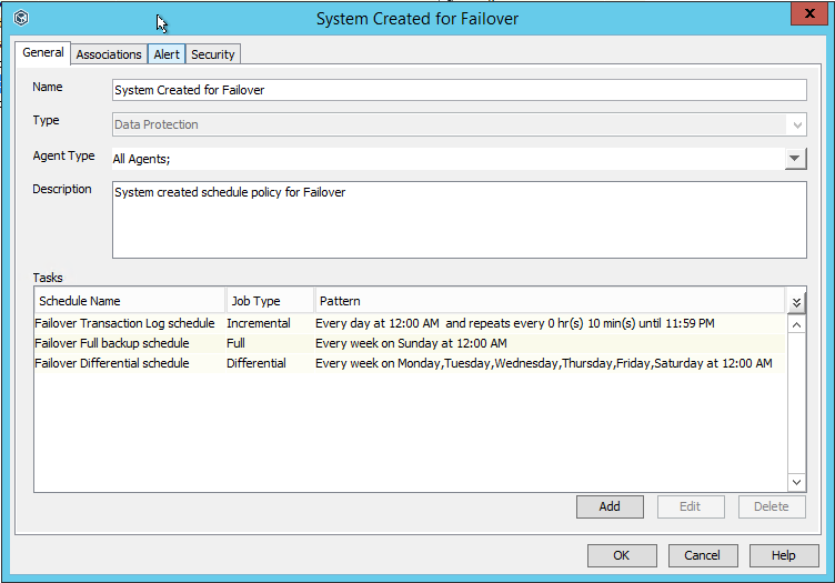 Verifying the Default Setup - Schedule Policy