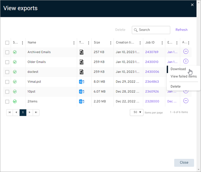 Exchange Online Download Export