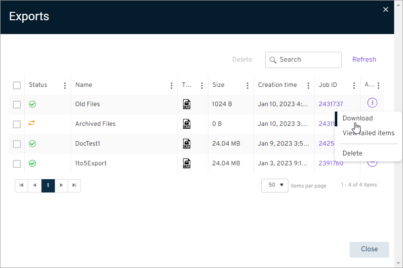 OneDrive for Business Self Service Download Export