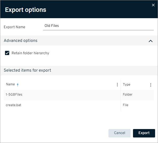 OneDrive for Business Self Service Export Options